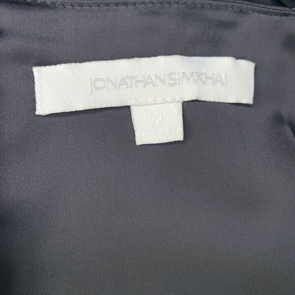 Jonathan Simkhai Black Tiered Cutout Spaghetti Strap Bow Tie Midi Dress Medium - Picture 5 of 10